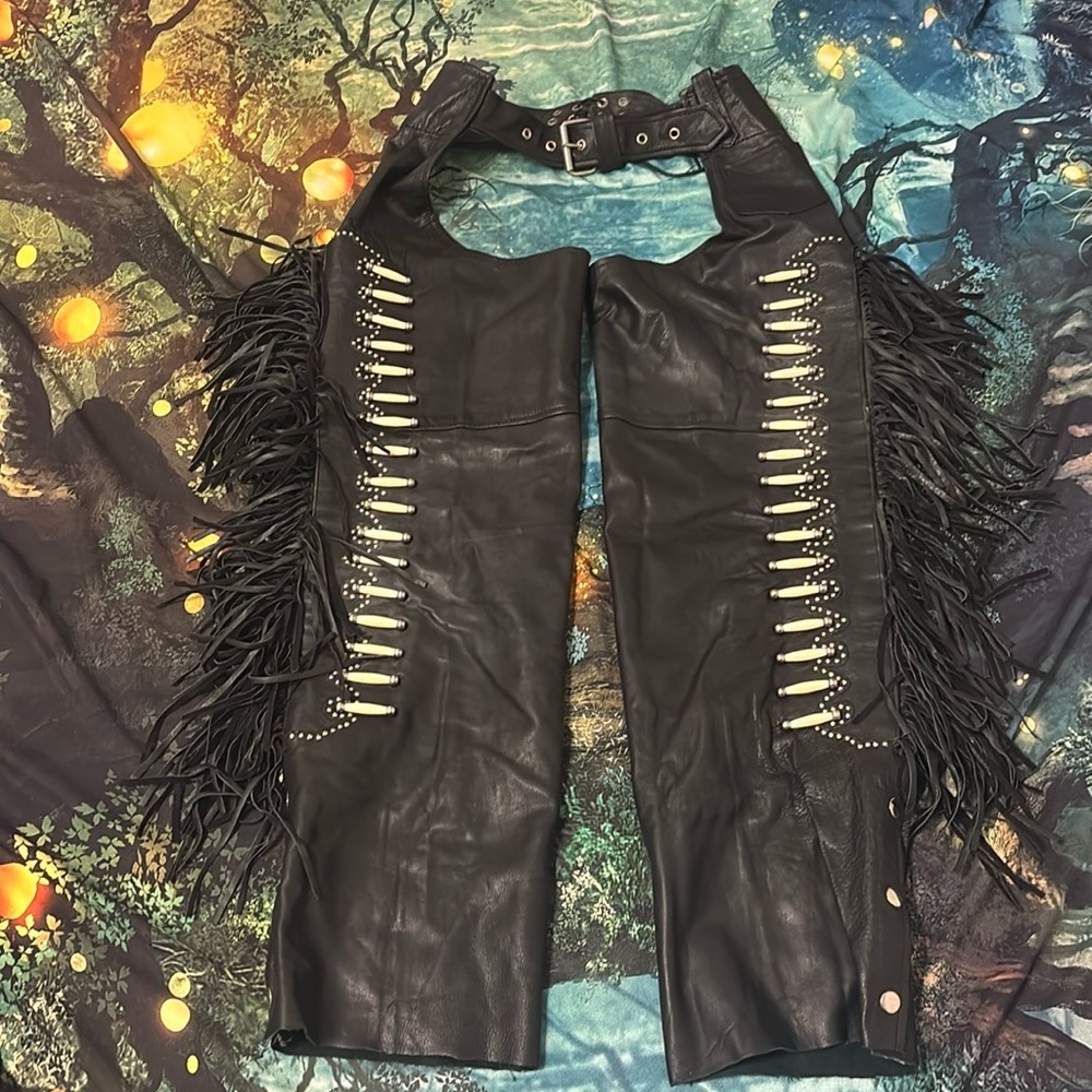 Leather Beaded Chaps
